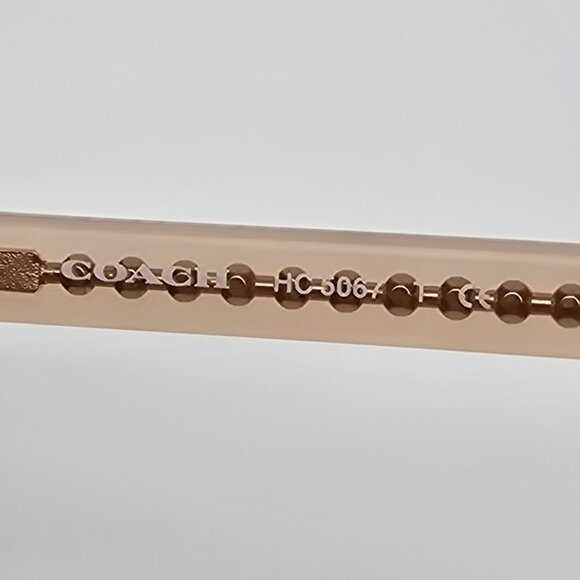 Coach HC5067 9234 Satin Brown Light Gold Crystal Brown Cat Eye Eyeglasses Frame - Picture 9 of 13